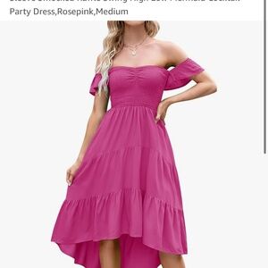 Zesica off the shoulder pink dress - Size Medium